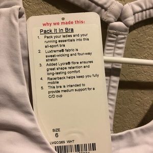 Lululemon Pack It In Bra sz 6